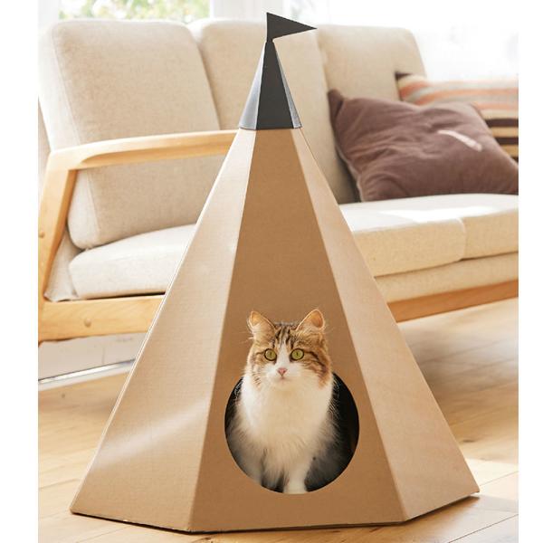 Buy Corrugated Paper Cat Scratcher Oem Tent-Shaped Cat Litter Scratching Board Combinable Tent Shape at wholesale prices