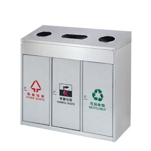 900L*400W*900H Mm 240L 3 Compartment Trash Bin