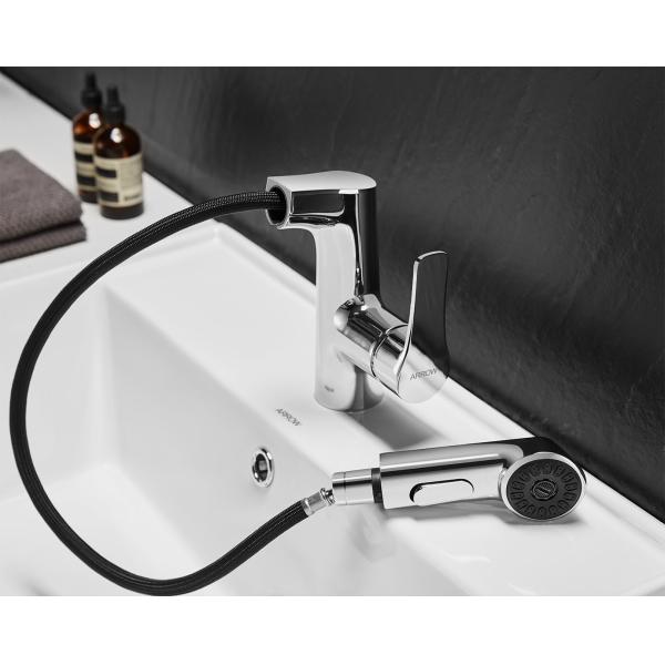 Washroom Pull Out Basin Mixer AMP11847A Zn Alloy Material Chrome Color