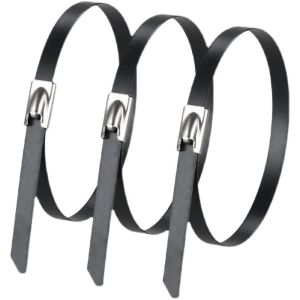 100pcs Ball Lock Stainless Steel Cable Ties for -80° to 538° C Working