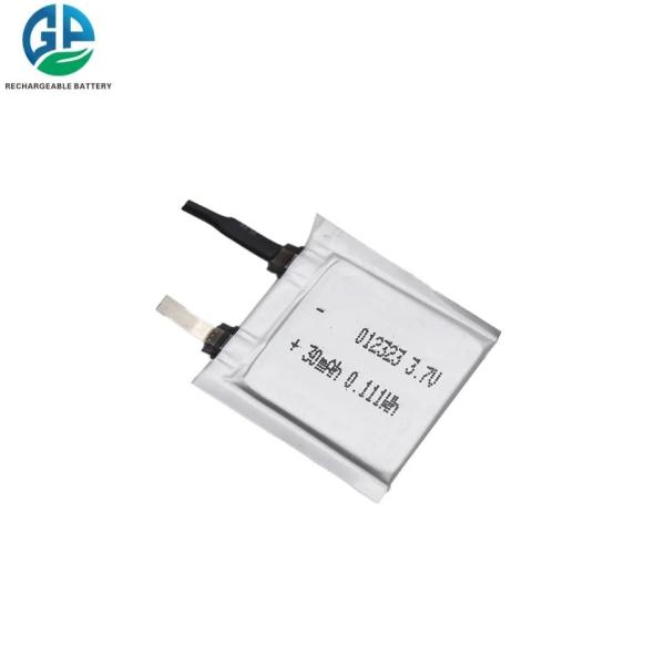 Buy 3.7V 30mAh  Li Ion Rechargeable Battery 012323 KC Certificated at wholesale prices