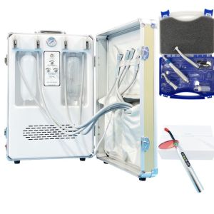 Quality Anzhe Mobile Dental Turbine Unit With 4 Tools Holder Portable Dental Unit System with Built-in Air Compressor for sale