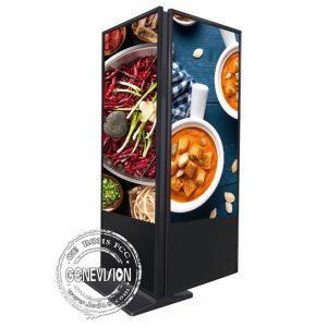 65" Totem Dual Screen Touch Screen Digital Signage Kiosk With Free CMS Software