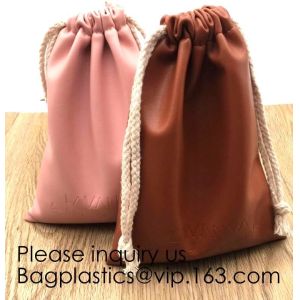 Soft Offwhite and Red PU Leather Bag For Packaging,Custom Pink Brown Faux