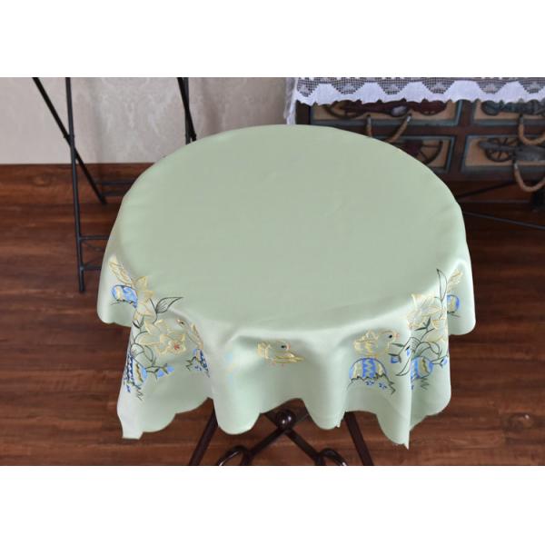 Buy Chemical Fiber Light Green Table Cloth , Embroidered Square Table Cloths at wholesale prices