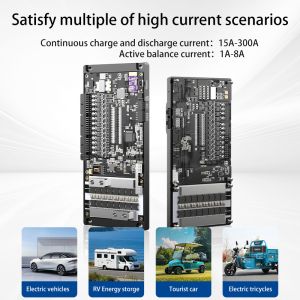 Smart Bms Active Balance Factory 200A 250A 300A BMS with 1A-8A Active Equalizer