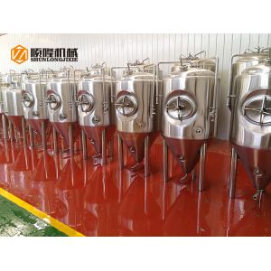 600 L Bright Polished Beer Fermentation Tanks , Large Conical Fermenter