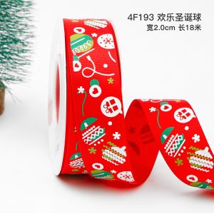 2cm 2.5cm Christmas Printed Ribbons ISO14001 Personalised Xmas Ribbon