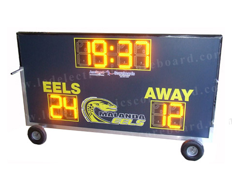 Waterproof Multi Sport Scoreboard , Football Field Scoreboard With Wheel Stand