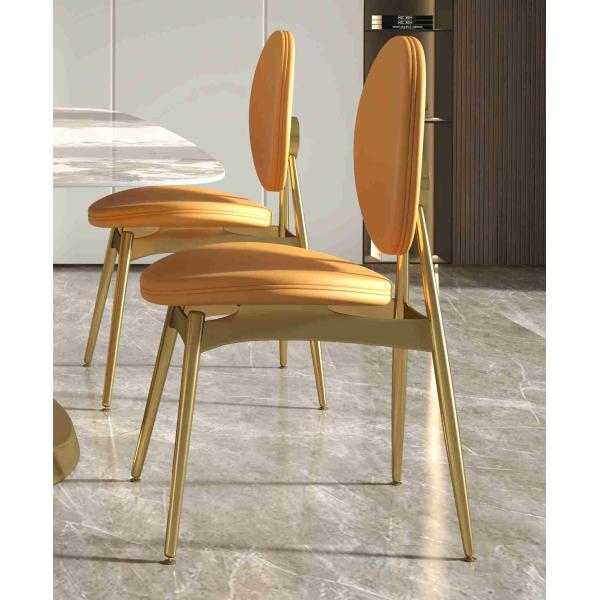 201 Stainless Steel Gold Collection luxury dining table 6 seater Shaped Base Living Room