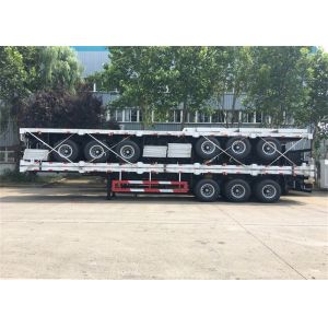 3 Axle 40ft Flat Deck Trailers For Transporting Container