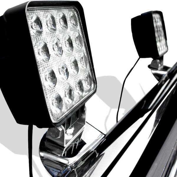 304 Stainless Steel Big Truck Semi-Truck Deer Guard With LED Lights For Kenworth International Prostar Freightliner Cascadia Vnl