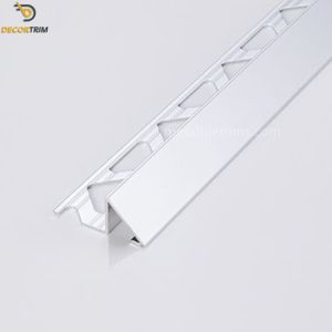 China 12mm Triangle Shape Aluminium Tile Trim Chrome Silver Color on sale