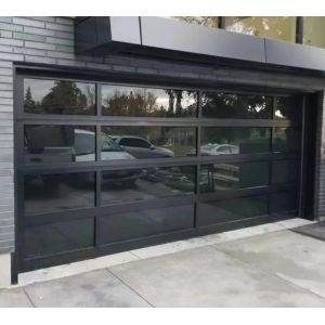 China Waterproof High Safety Water Tightness Class 3 Transparent Garage Door Glass Sectional Garage Door Customized As Order on sale