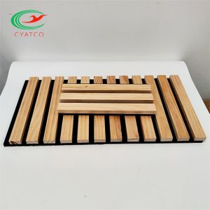 SGS Fireproof Wood Acoustic Wall Panels Melamine Finish Polyester