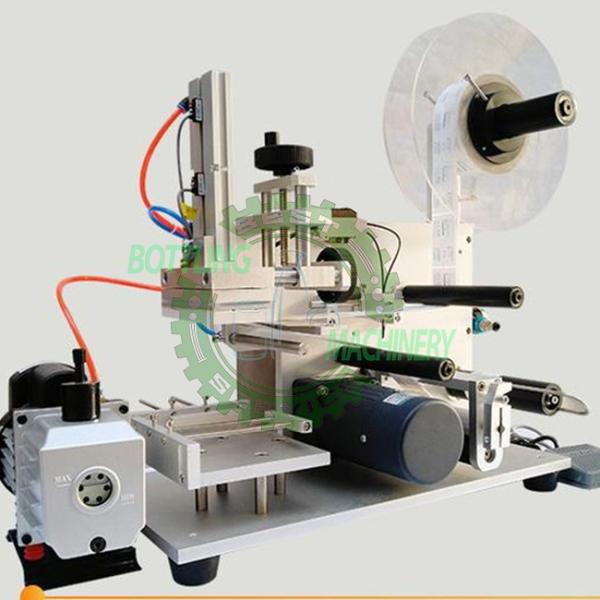 Semi-Auto Self-Adhesive Square / Flat Water Glass Bottle Labeling Machine