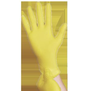 China Working Safety Yellow Disposable Medical Nitrile Gloves Latest Design on sale