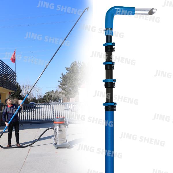 65ft 074 Panel Snap Blue Telescopic Carbon Fiber Pole for Industrial Vacuuming,Tree Pruning