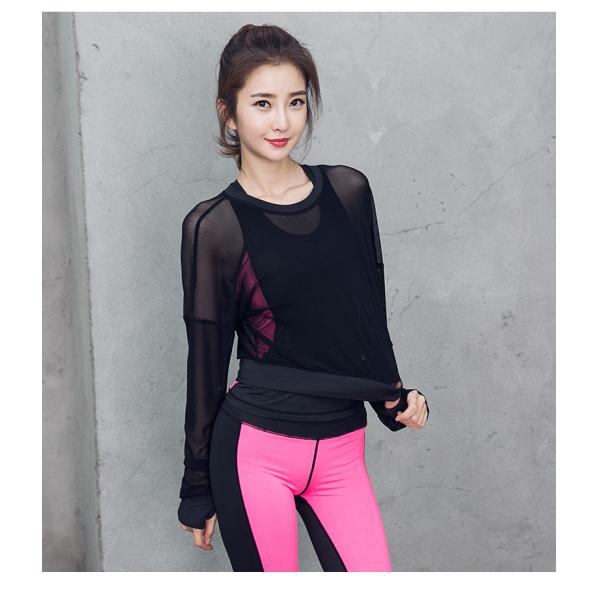 CPG Global 2017 Spring Summer Pink Quick Dry 3 Pieces Set Stretched Bra Short Sleeves Sports Shirt with Yoga Pant T1025