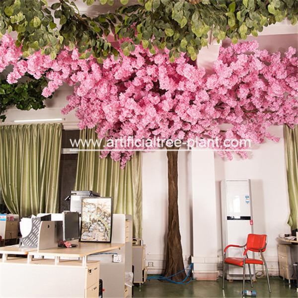 Buy Eco Friendly Pink Artificial Cherry Blossom Tree Sakura Flower House Office Decoration at wholesale prices
