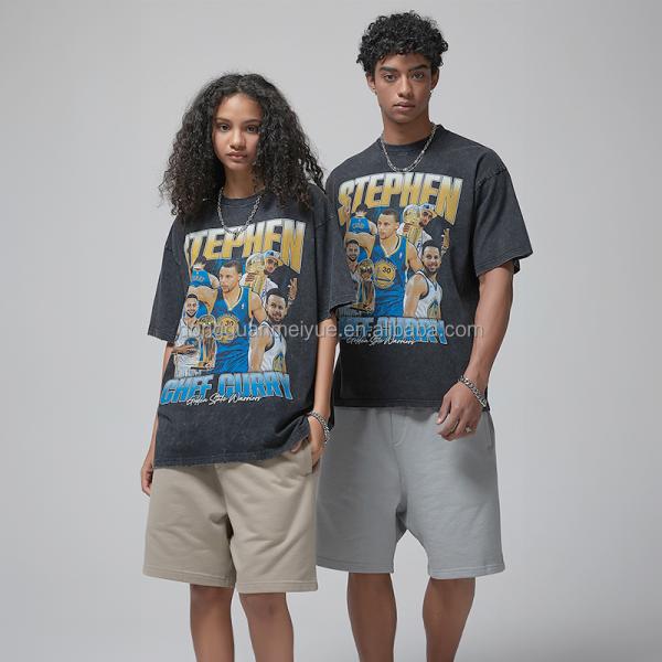 Wholesale Unisex Bulk Dtg Print Vintage T-Shirt Men 100% Cotton Tee Acid Wash T Shirt Streetwear Sun Faded T Shirt for Men