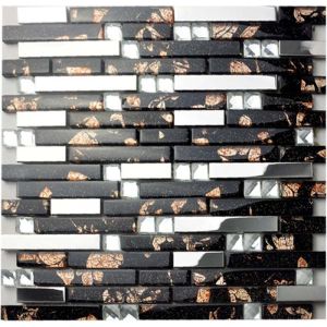 Diamond Crystal Glass Bathroom Backsplash Tile Blend 304 Stainless Steel Sheet