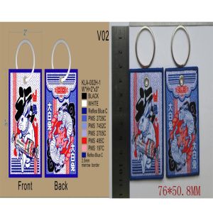 Embroidery PMS Custom Woven Keychain pantone Merrow Border