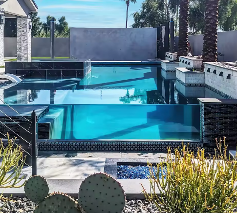 Transparent Acrylic Wall Panels System for Infinity Edge Pool Custom Manufacturing & CNC Cutting Service