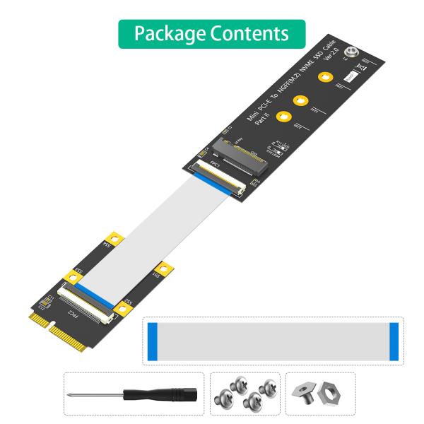 M.2 NVME SSD to Mini PCIe Adapter with 3.3V Power LED