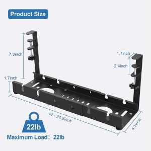 Customized Logo Under Desk Cable Management Tray Retractable Cord Organizer for