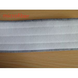 13*47Cm Grey Microfiber Wet Mop Pads Woven Coral Fleece Free Hand Washing