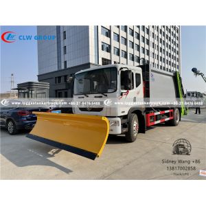 Dongfeng 12000 Liters Garbage Compactor Truck With Snow Shovel