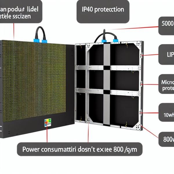 500mm*500mm Panel Size Rental LED Display Screen with IP40 Protection and Max
