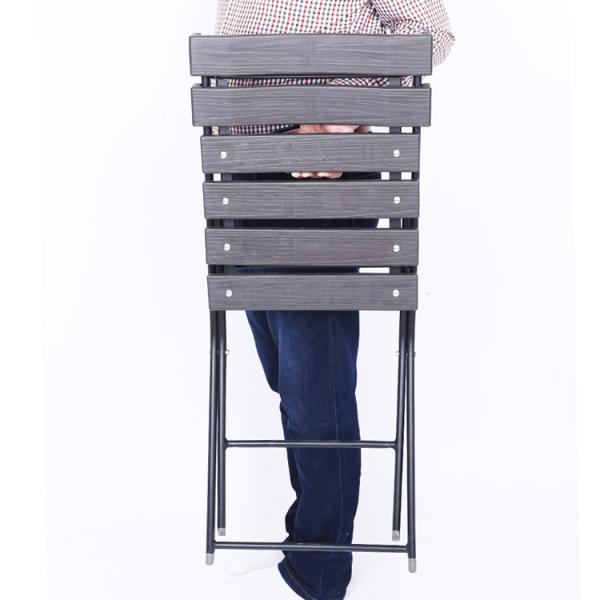 None Logo Outdoor Garden Patio Party Banquet Events Folding Portable Wood Grain Plastic Dining Chair