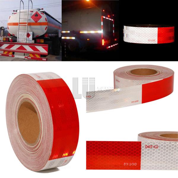 Buy Red And White Micro Prismatic 50mm Width Reflective Tape Sticker For Car at wholesale prices