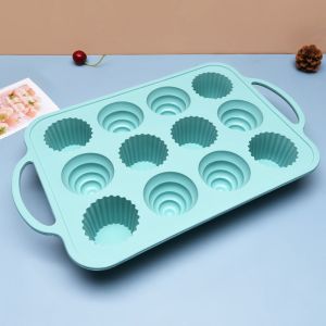 Non Sticky 12 Cavity Silicone Mini Cupcake Molds
