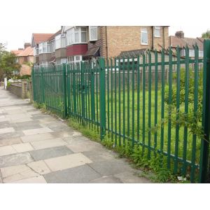 China Green H2100mm Security Palisade Fencing With Triple Pointed Top on sale