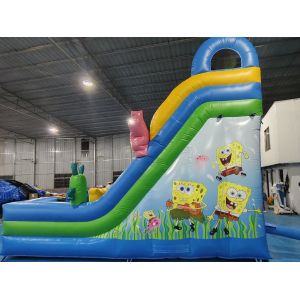Customized PVC Inflatable Dry Slides SpongeBob Square Pants Inflatable Castle