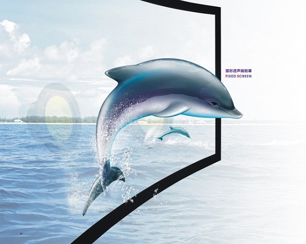 Buy 3D Silver Immersive curved theater screen , home cinema projection screen at wholesale prices