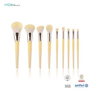Plastic Handle 9PCS Cosmetic Makeup Brush For Concealer Eyeliner
