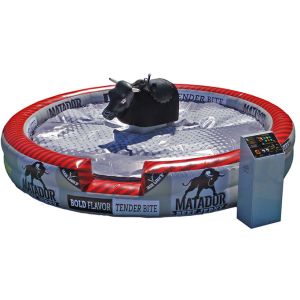 Deluxe Inflatable Mechanical Bull , Round PVC Inflatable Mat Mechanical Rodeo