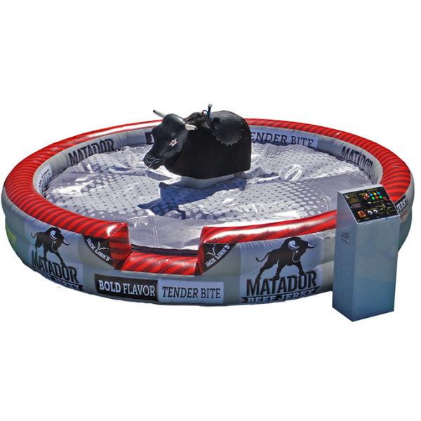 Deluxe Inflatable Mechanical Bull , Round PVC Inflatable Mat Mechanical Rodeo