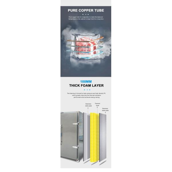 Easy Operation Quick Freezer Machine 1400L Blast Freezer Cold Room Movable