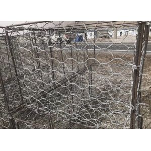 Hex Hole Woven Mesh 80x100mm Pvc Coated Gabion Baskets
