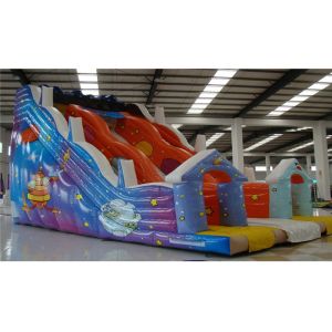 Kids Commercial Inflatable Slide , Obstacle Course Water Slide Cartoon Printing