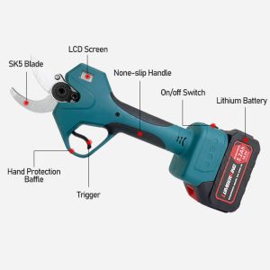 Lithium Battery Electric Scissors Stainless Steel Garden Cutting Pruners