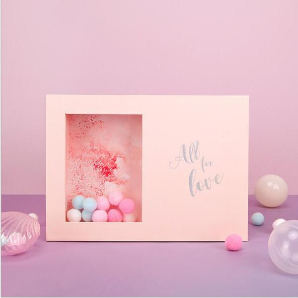 Pink Paperboard CMYK Recycled Paper Gift Boxes