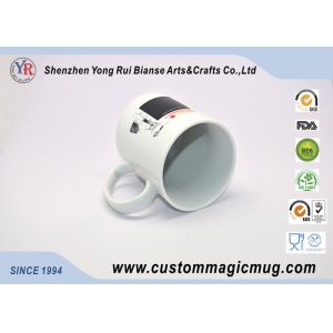Bright Glazed White Ceramic 300 ML Coffee Mugs Heat Change