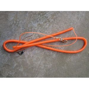China Best metal clips on two ends long orange color long steel spring coil tool lanyard cords on sale