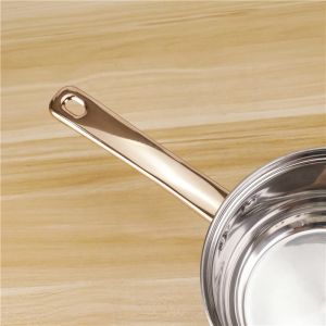 Golden Handle Kitchen Sauce Pans Stainless 201 Cooking Pot Set 16cm